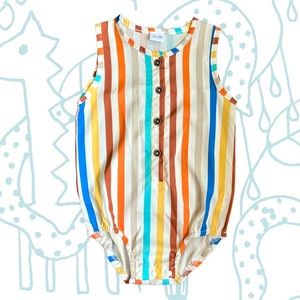 Button Down Striped Onesie